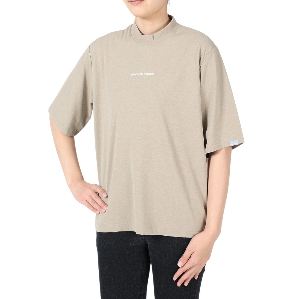 ロジャーエーガー（ROGEREGGER）（レディース）スイスブランド 吸水速乾 ストレッチ 半袖Tシャツ ミリオンドライネック RE23SUK5620017BEG ベージュ