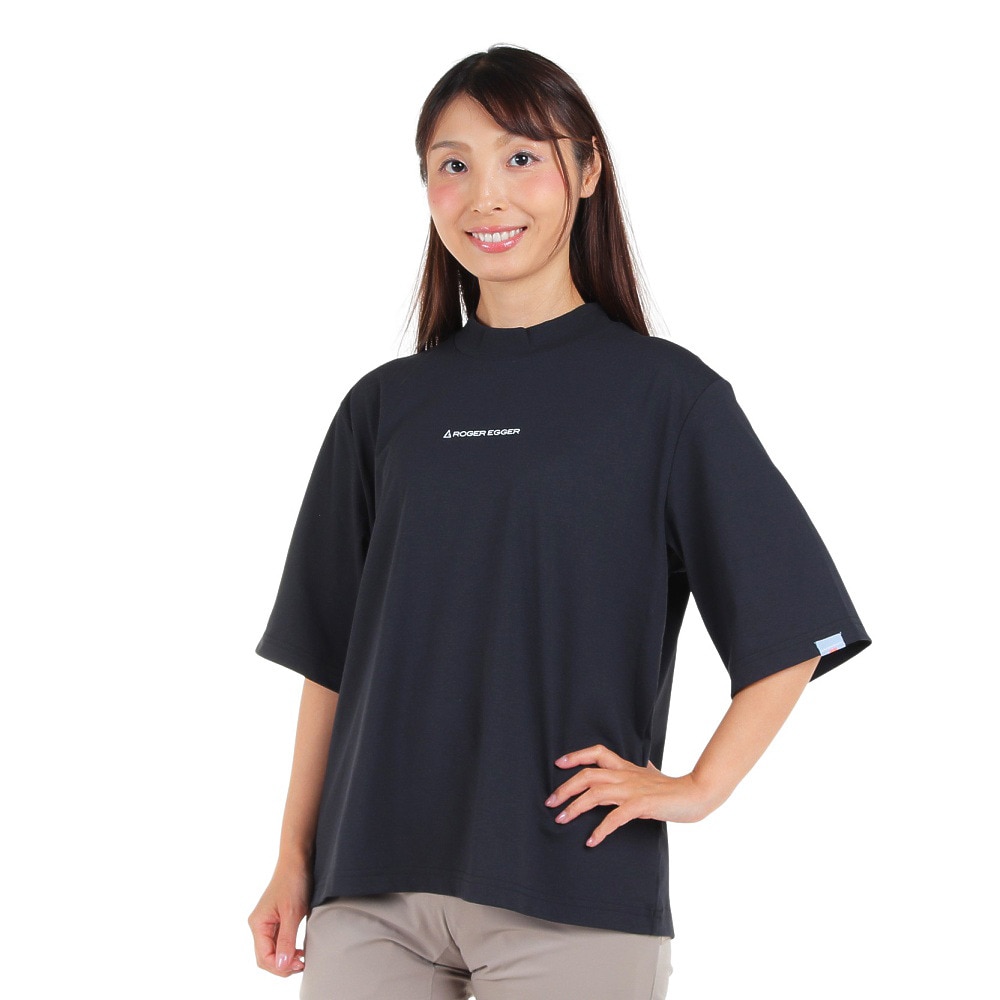 ロジャーエーガー（ROGEREGGER）（レディース）スイスブランド 吸水速乾 ストレッチ 半袖Tシャツ ミリオンドライネック RE23SUK5620017BLK ブラック