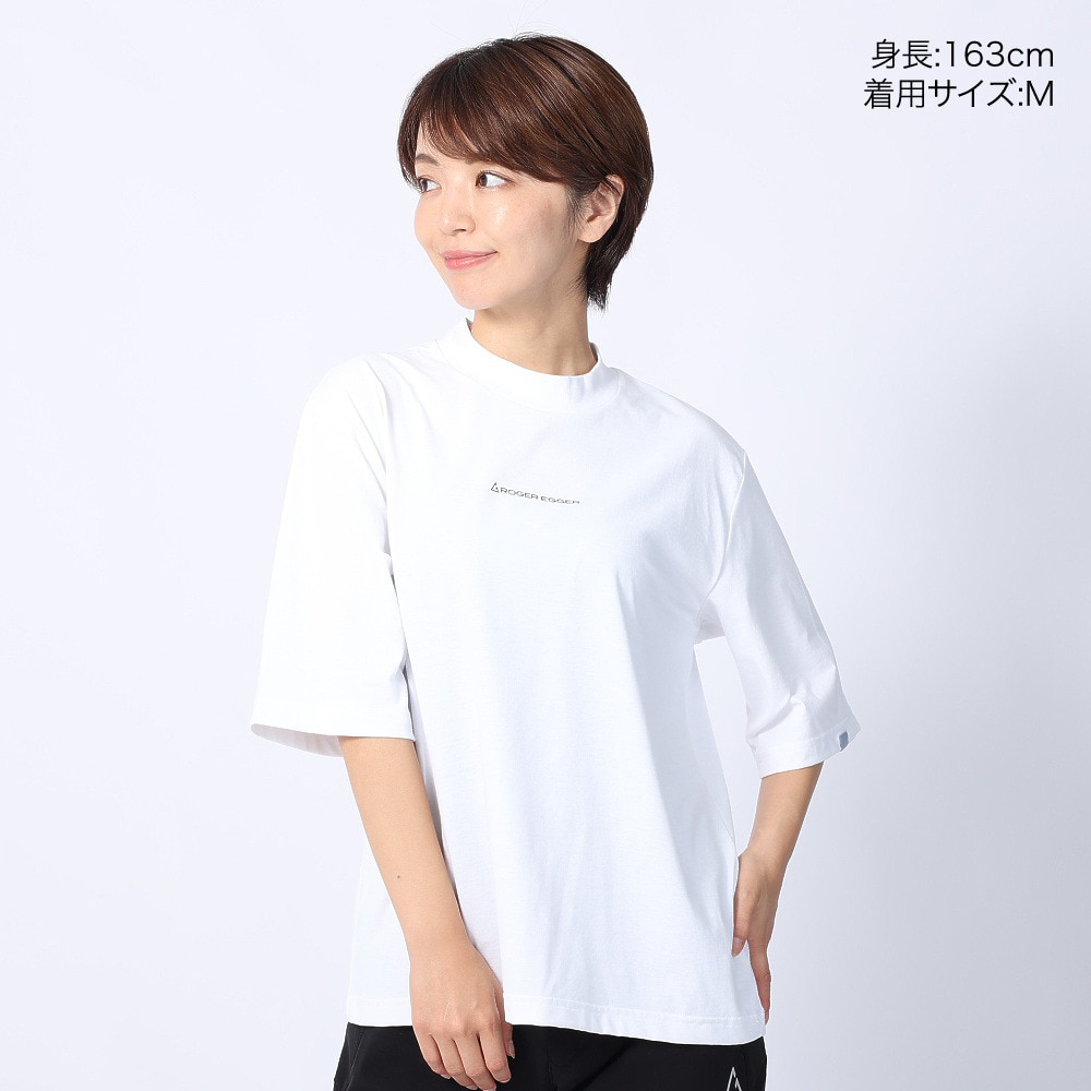 ロジャーエーガー（ROGEREGGER）（レディース）スイスブランド 吸水速乾 ストレッチ 半袖Tシャツ ミリオンドライネック RE23SUK5620017WHT ホワイト