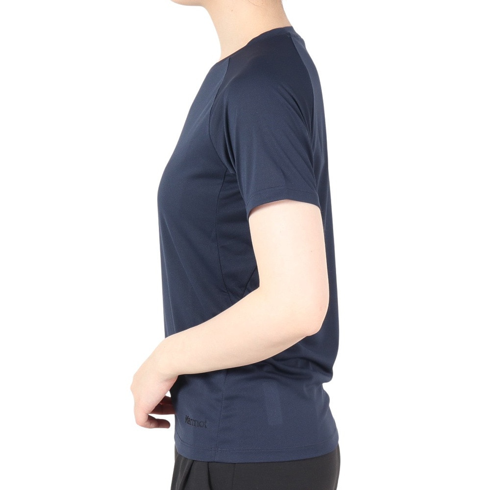 マーモット（Marmot）（レディース）吸水速乾 シンプル 半袖Tシャツ クライムスキンハーフスリーブクルー Tシャツ TOWTJA40 RNV ネイビー