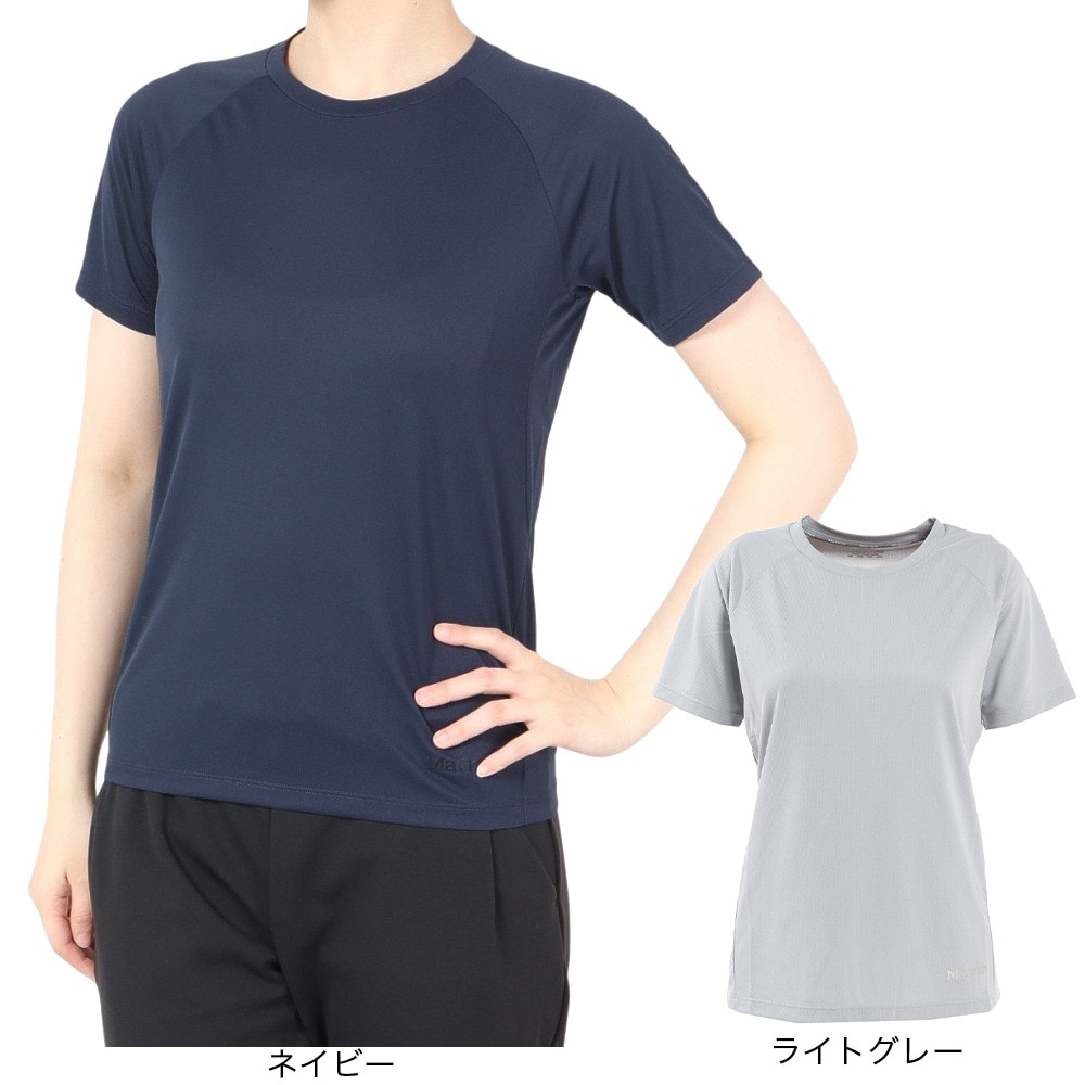 マーモット（Marmot）（レディース）吸水速乾 シンプル 半袖Tシャツ クライムスキンハーフスリーブクルー Tシャツ TOWTJA40 RNV ネイビー