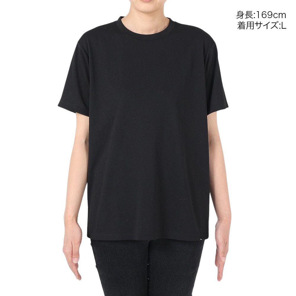 マーモット（Marmot）（レディース）UPF30 速乾 半袖Tシャツ バッククライミング ハーフスリーブクルーネック TOWTJA47 BK ブラック