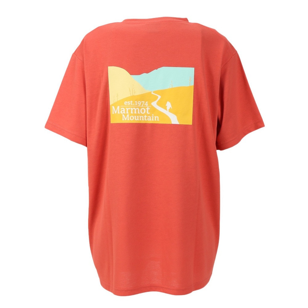 マーモット（Marmot）（レディース）UPF30 速乾 半袖Tシャツ バッククライミング ハーフスリーブクルーネック TOWTJA47 CRL ピンク