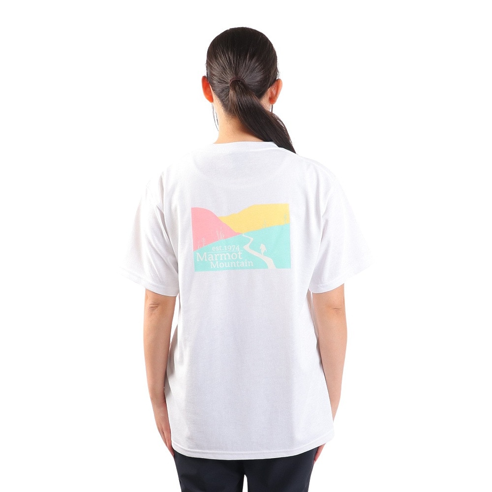マーモット（Marmot）（レディース）UPF30 速乾 半袖Tシャツ バッククライミング ハーフスリーブクルーネック TOWTJA47 FWH ホワイト