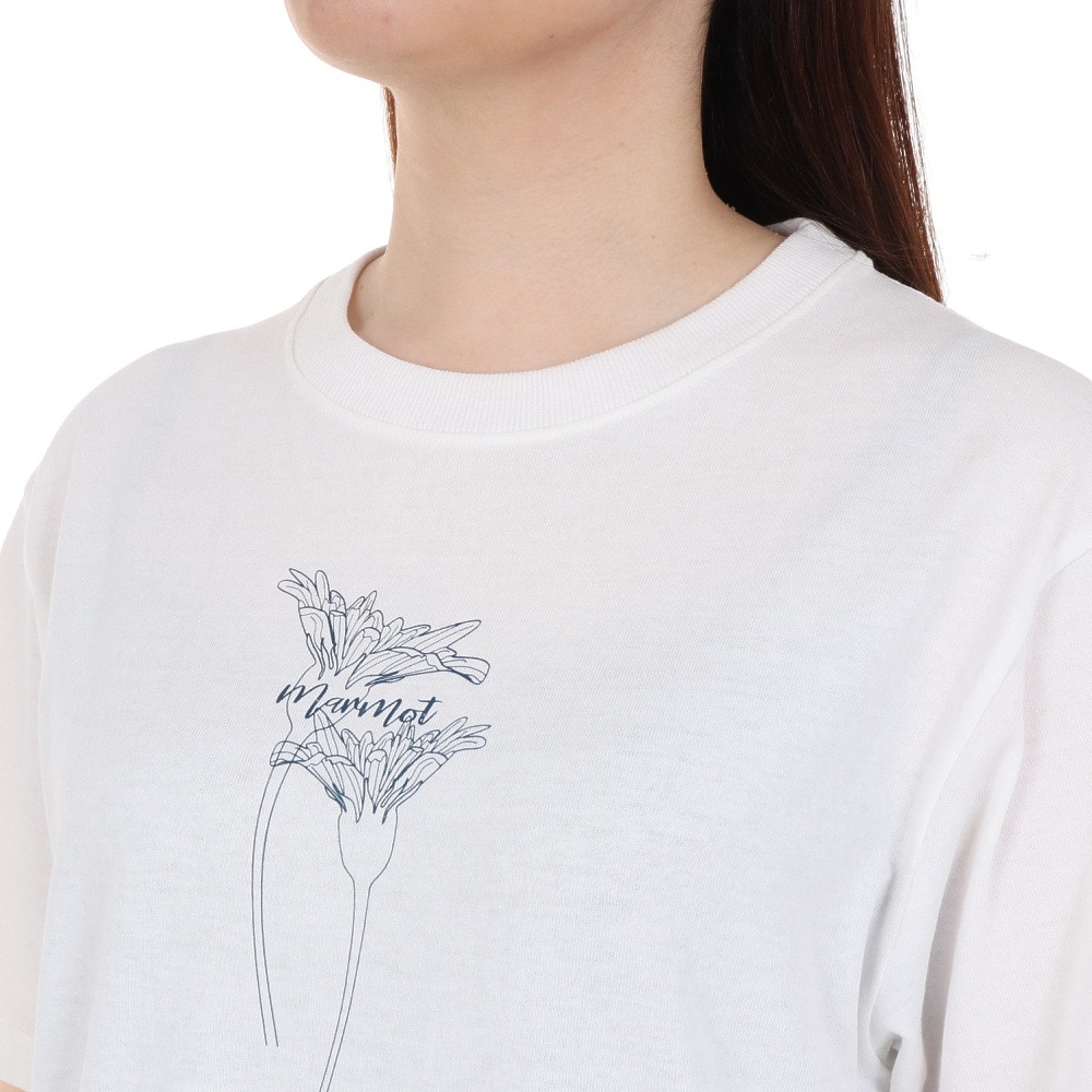 マーモット（Marmot）（レディース）UPF50+ 吸汗速乾 半袖Tシャツ ダンデライオン ハーフスリーブクルーネック Tシャツ TOWTJA52 FWH ホワイト