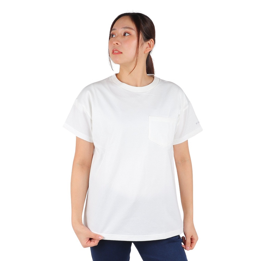 コロンビア（Columbia）（レディース）半袖Tシャツ ヤハラフォレスト ポケットショートスリーブ PL6831 125 ホワイト