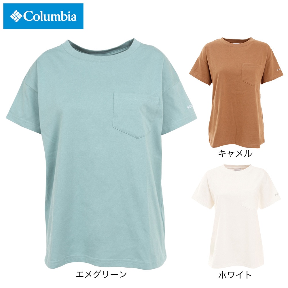コロンビア（Columbia）（レディース）半袖Tシャツ ヤハラフォレスト ポケットショートスリーブ PL6831 125 ホワイト