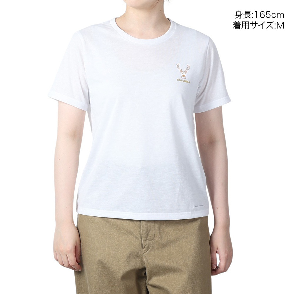 コロンビア（Columbia）（レディース）半袖Tシャツ チェンバリンコーブショートスリーブ PL9560 100 ホワイト UVカット 速乾 キャンプ トレッキング