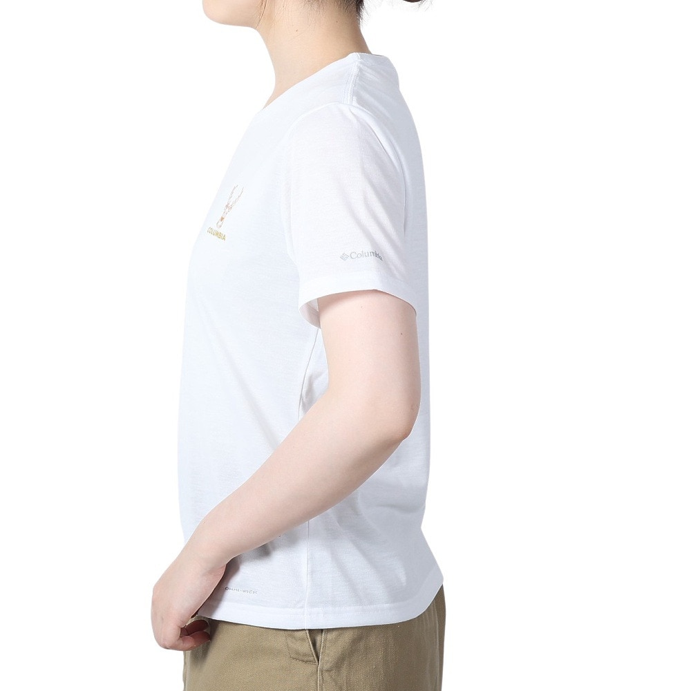 コロンビア（Columbia）（レディース）半袖Tシャツ チェンバリンコーブショートスリーブ PL9560 100 ホワイト UVカット 速乾 キャンプ トレッキング