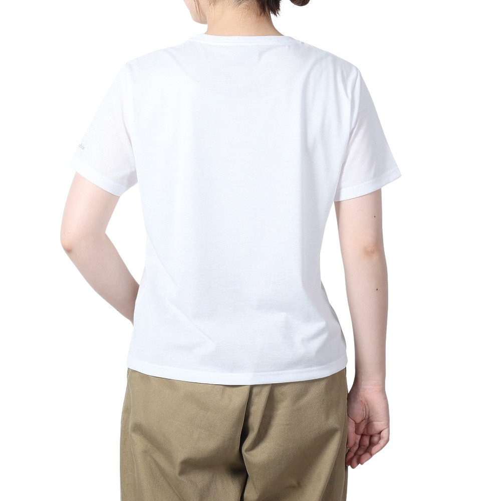 コロンビア（Columbia）（レディース）半袖Tシャツ チェンバリンコーブショートスリーブ PL9560 100 ホワイト UVカット 速乾 キャンプ トレッキング