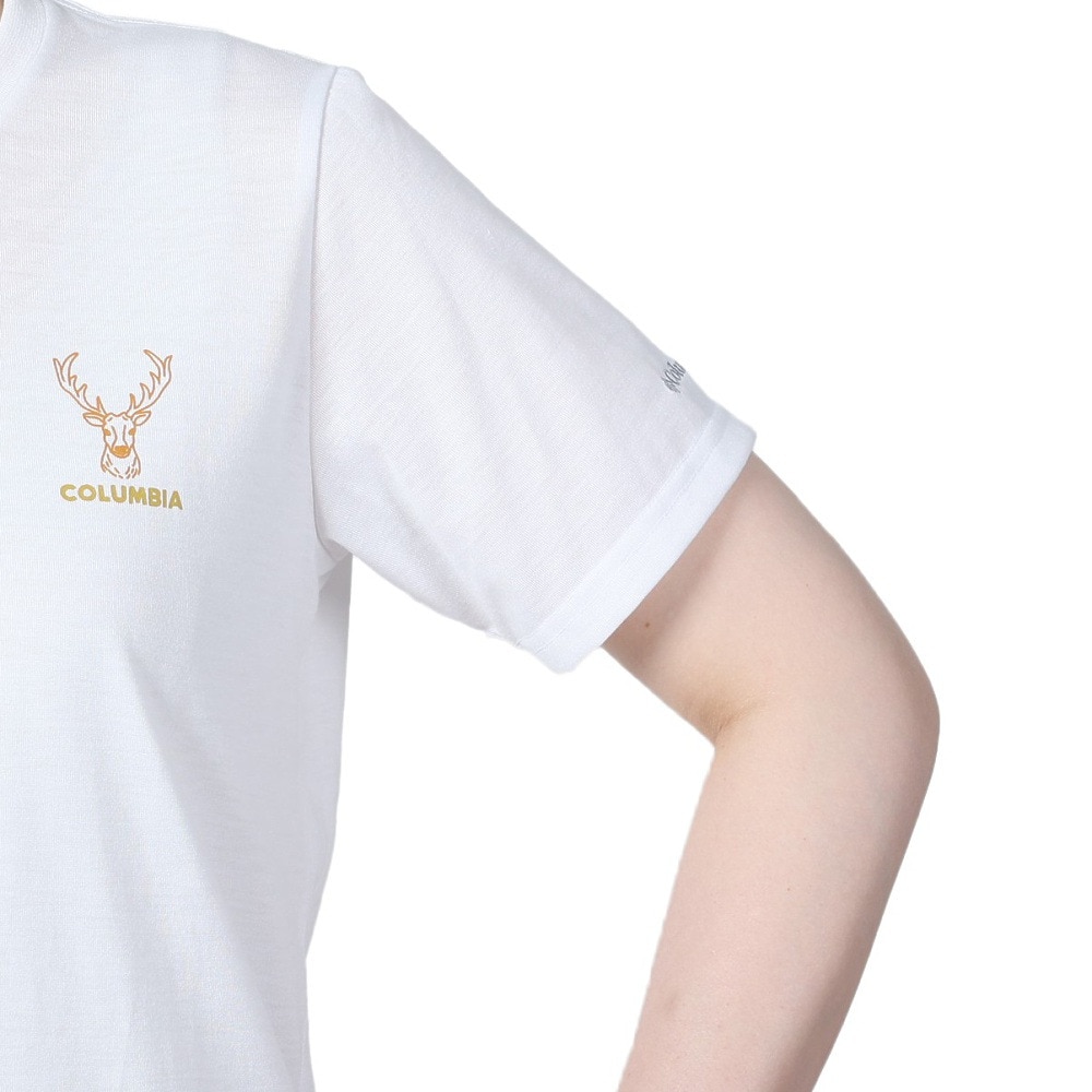 コロンビア（Columbia）（レディース）半袖Tシャツ チェンバリンコーブショートスリーブ PL9560 100 ホワイト UVカット 速乾 キャンプ トレッキング