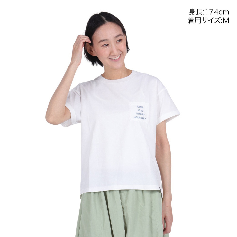 ホールアース（Whole Earth）（レディース）ポケット付き 半袖Tシャツ WE2RDZ20 WHT