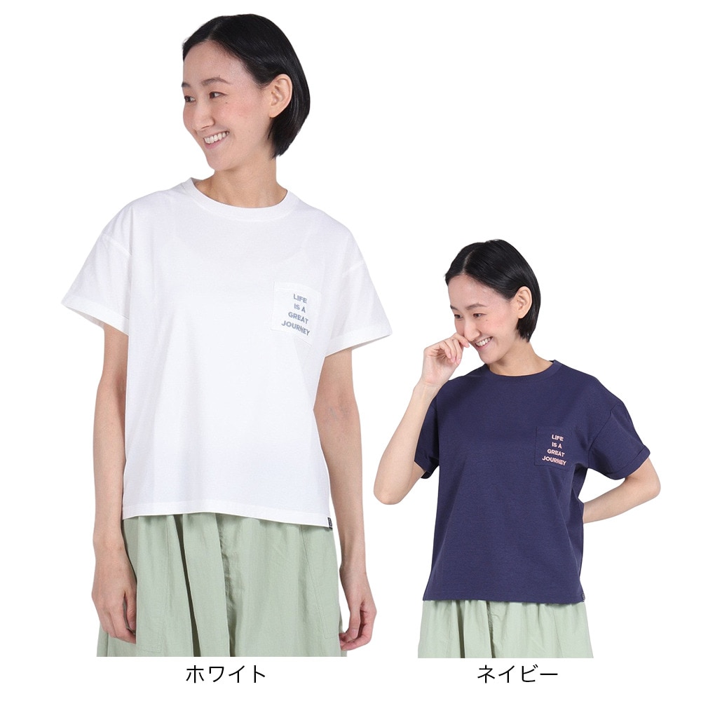 ホールアース（Whole Earth）（レディース）ポケット付き 半袖Tシャツ WE2RDZ20 WHT