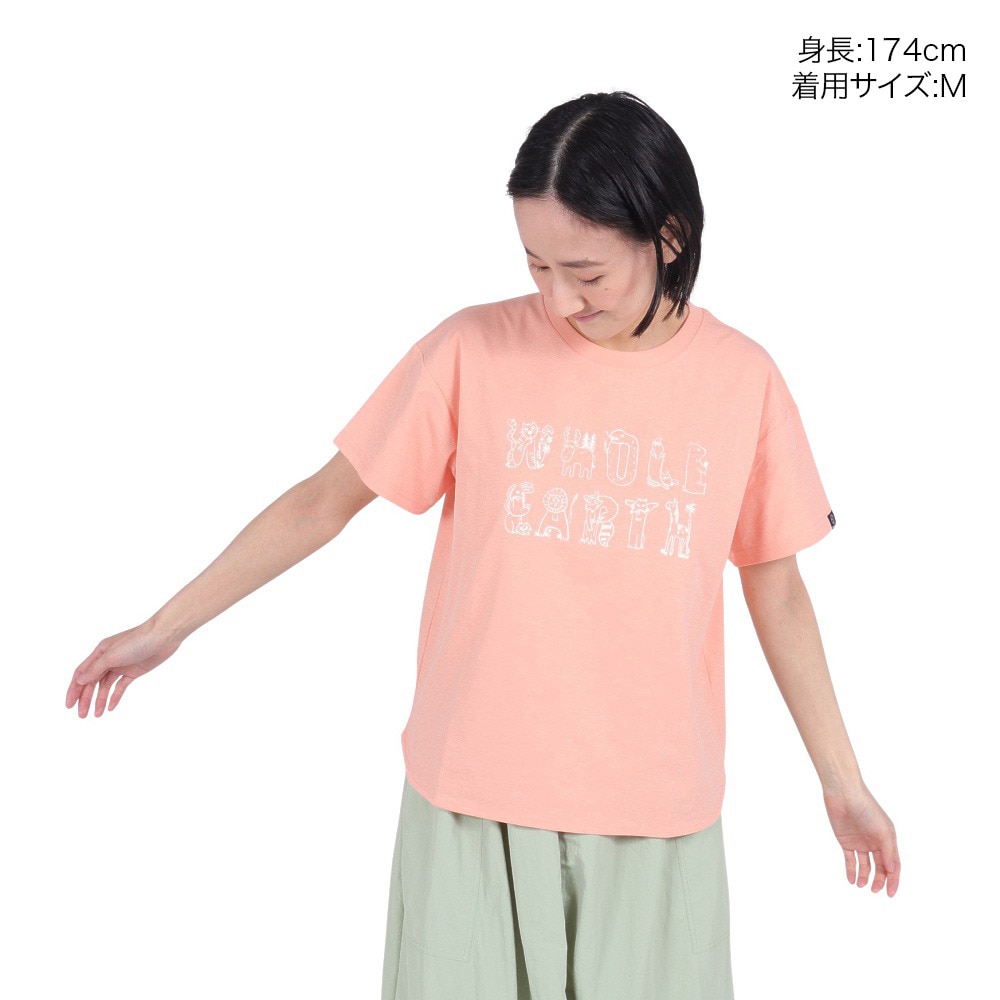 ホールアース（Whole Earth）（レディース）速乾 ストレッチ グラフィックプリント 半袖Tシャツ WE2RDZ21 CRL