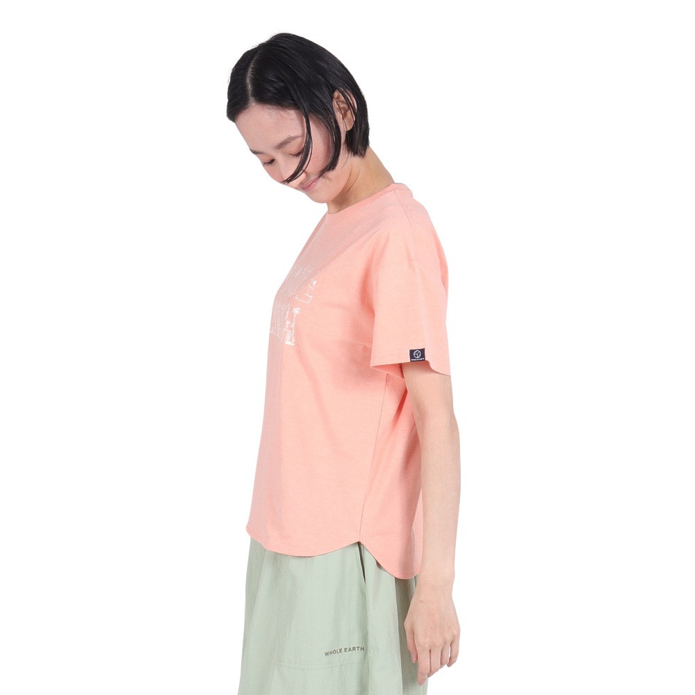 ホールアース（Whole Earth）（レディース）速乾 ストレッチ グラフィックプリント 半袖Tシャツ WE2RDZ21 CRL