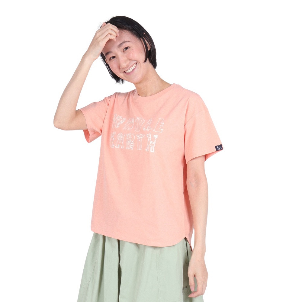ホールアース（Whole Earth）（レディース）速乾 ストレッチ グラフィックプリント 半袖Tシャツ WE2RDZ21 CRL