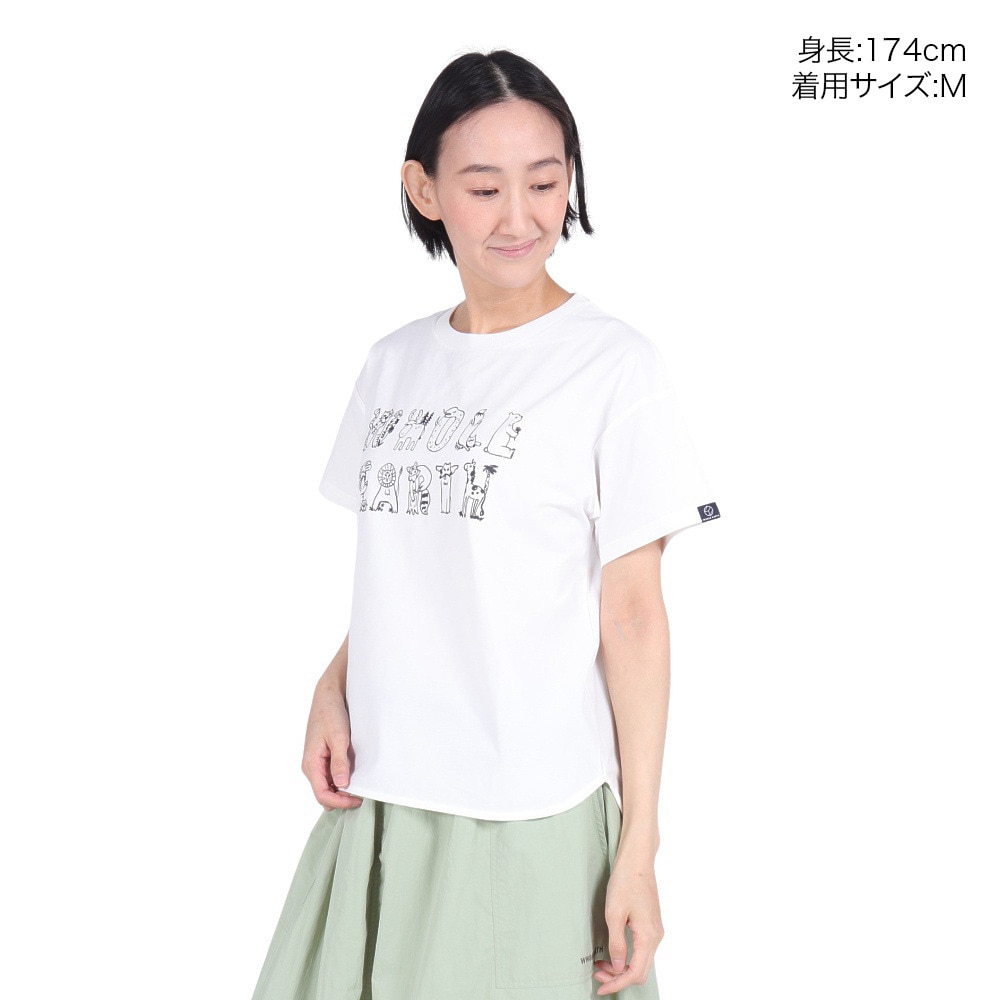ホールアース（Whole Earth）（レディース）速乾 ストレッチ グラフィックプリント 半袖Tシャツ WE2RDZ21 WHT