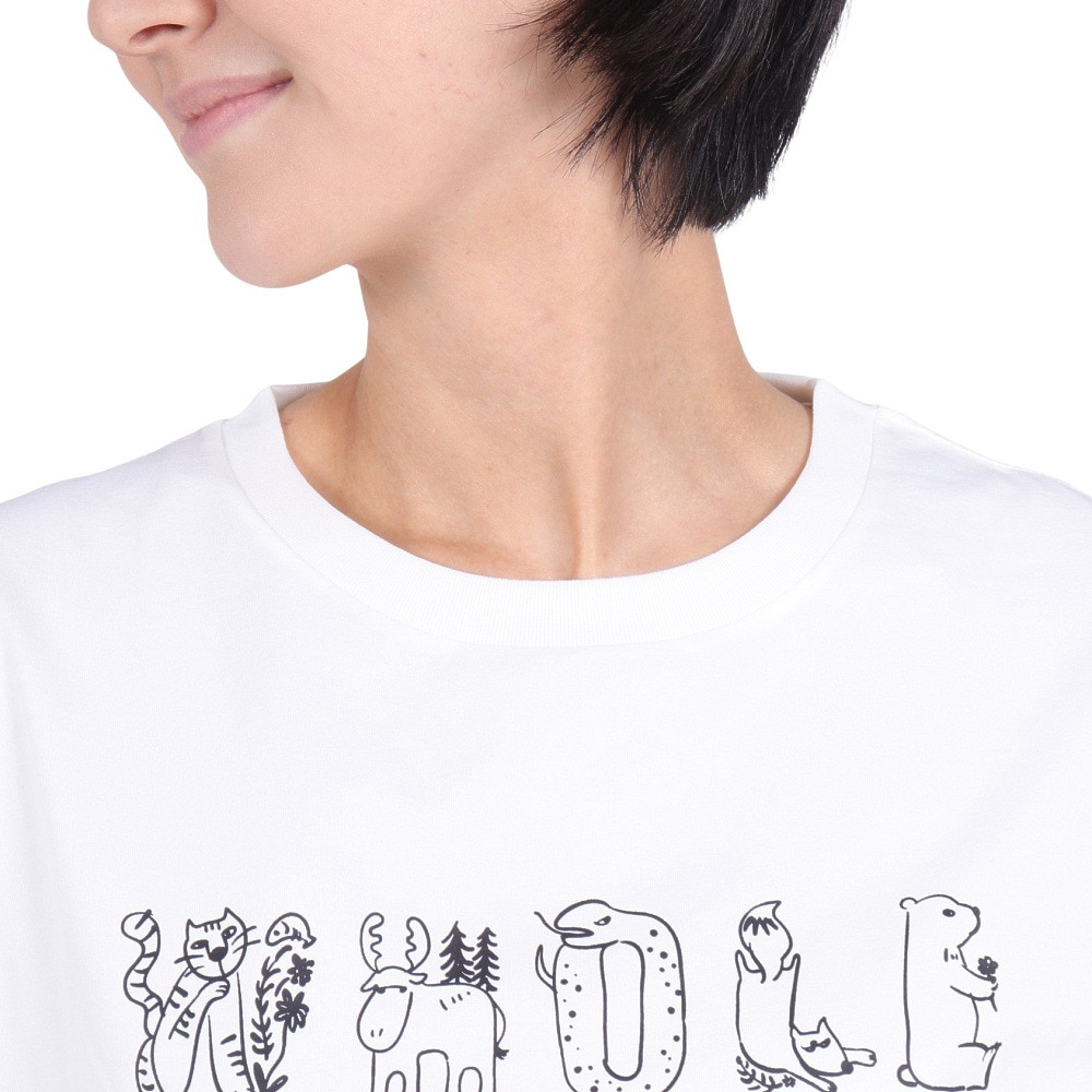 ホールアース（Whole Earth）（レディース）速乾 ストレッチ グラフィックプリント 半袖Tシャツ WE2RDZ21 WHT