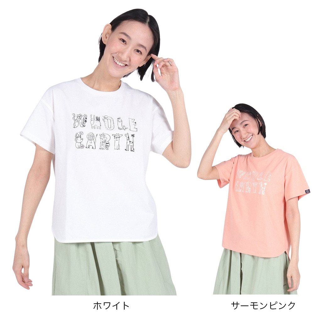 ホールアース（Whole Earth）（レディース）速乾 ストレッチ グラフィックプリント 半袖Tシャツ WE2RDZ21 CRL
