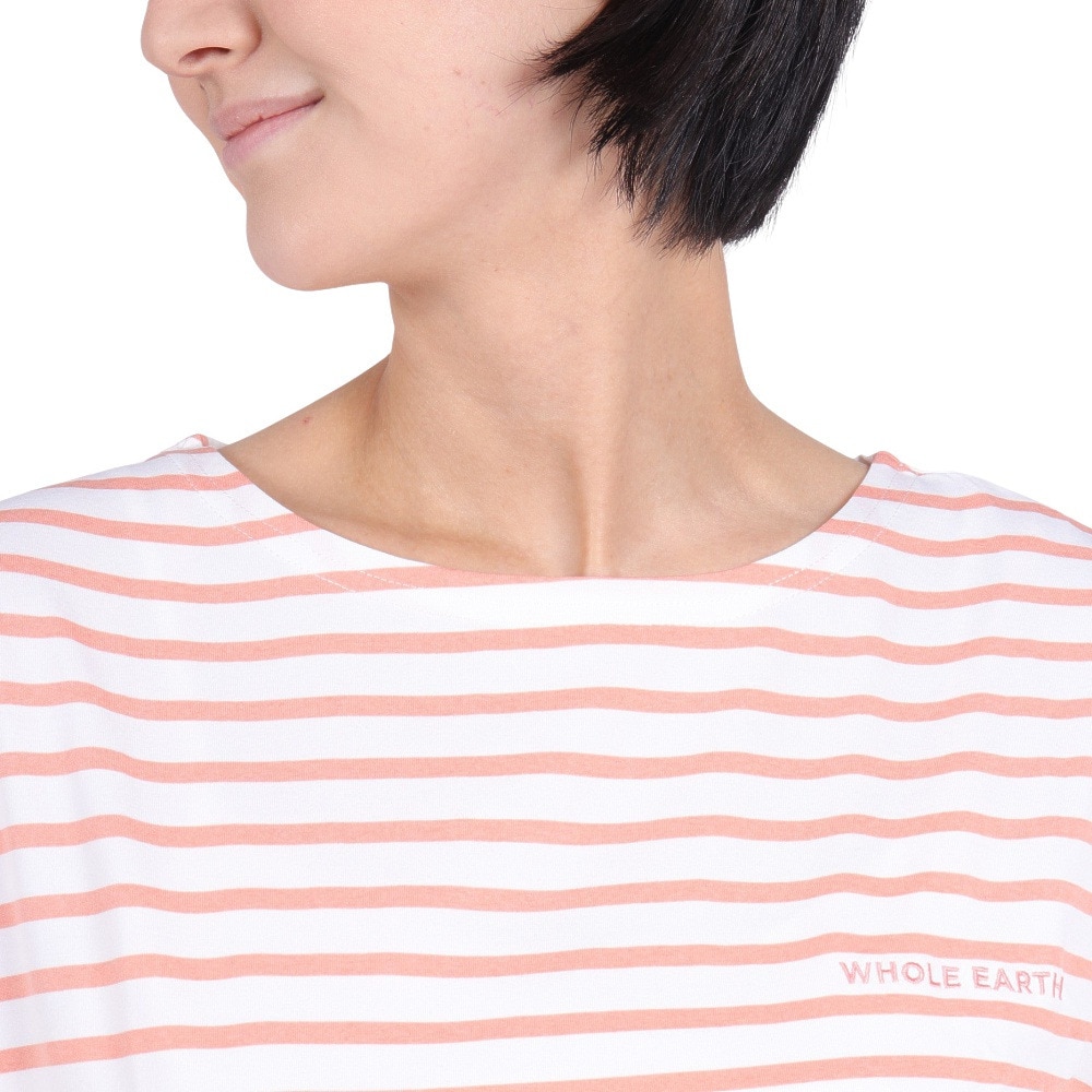 ホールアース（Whole Earth）（レディース）速乾 ストレッチ Y/D ボーダー 半袖Tシャツ WE2RDZ22 CRL