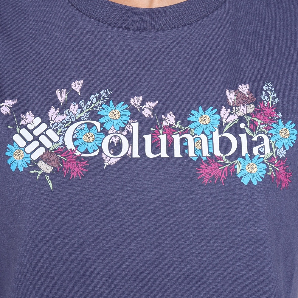 コロンビア（Columbia）（レディース）半袖Tシャツ カットソー ノースカスケーズ リラックスドTシャツ AR3545 463 ネイビー フラワープリント