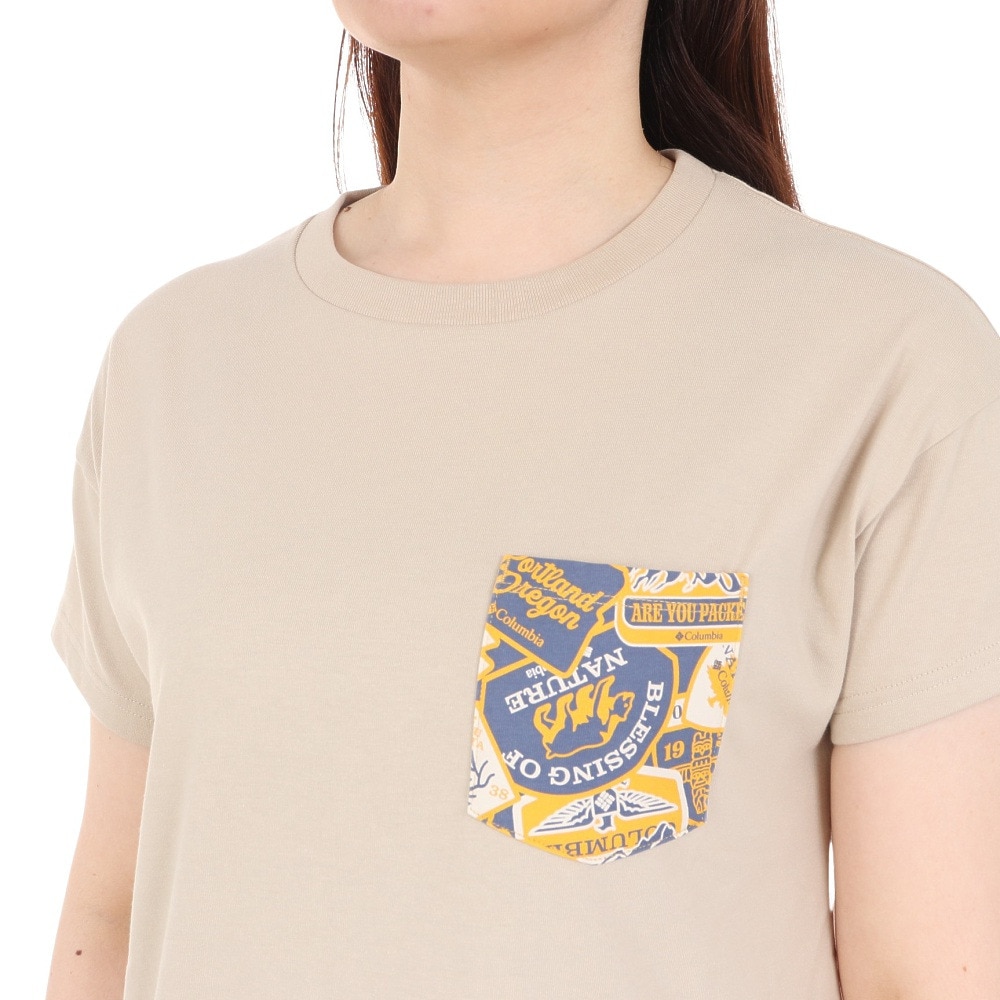 コロンビア（Columbia）（レディース）半袖Tシャツ カットソー ヤハラフォレストポケットショートスリーブTシャツ PL0226 272 サンドベージュ