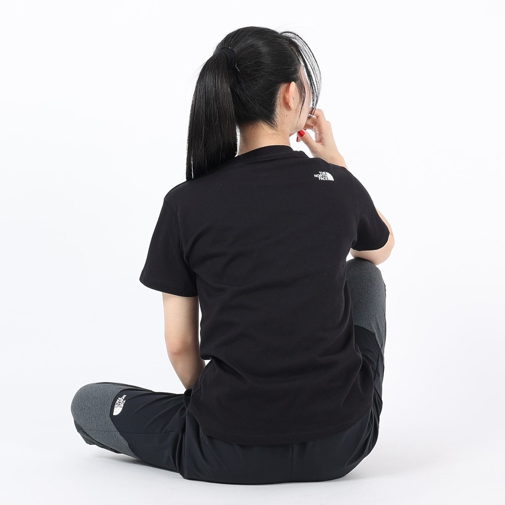 ザ・ノース・フェイス（THE NORTH FACE）（レディース）Tシャツ 半袖 SIMPLE LOGO シンプルロゴ NTW32442X 黒 ブラック