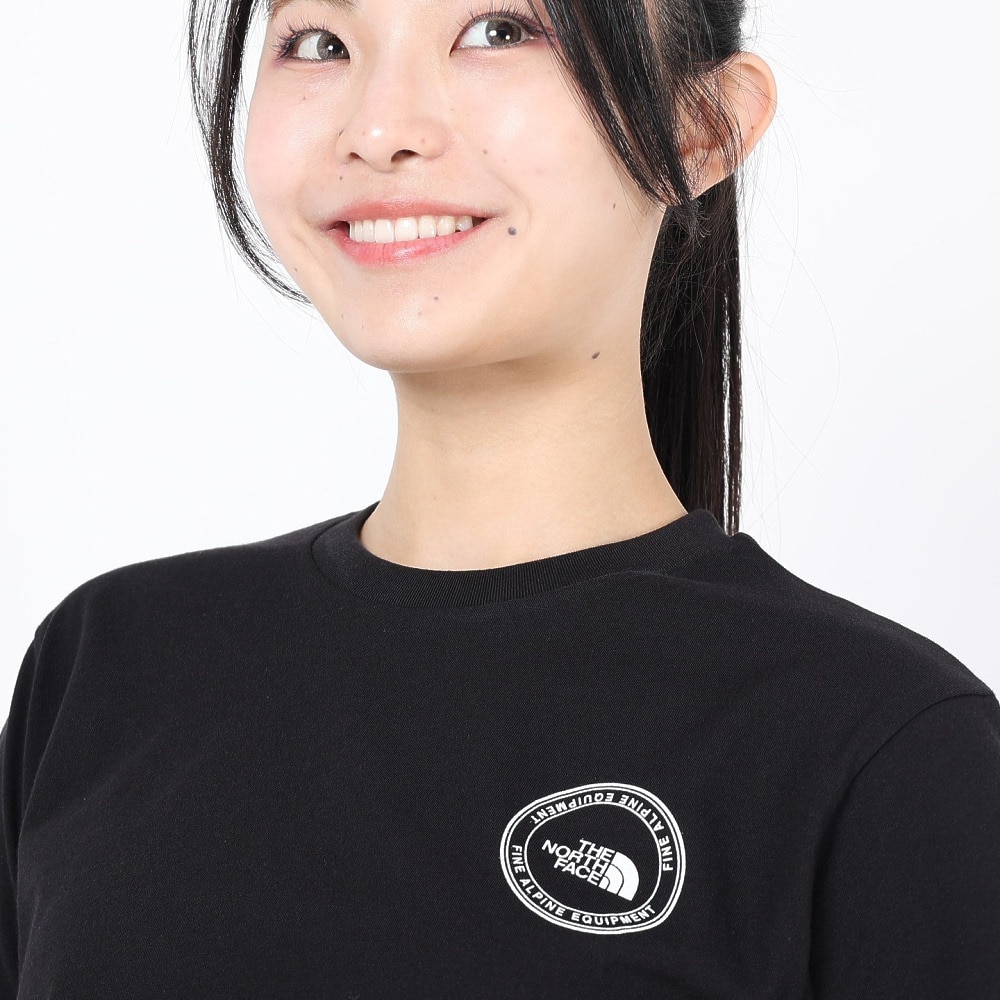 ザ・ノース・フェイス（THE NORTH FACE）（レディース）Tシャツ 半袖 SIMPLE LOGO シンプルロゴ NTW32442X 黒 ブラック