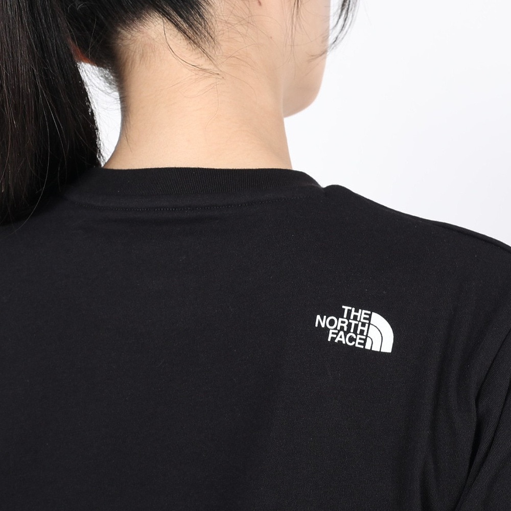 ザ・ノース・フェイス（THE NORTH FACE）（レディース）Tシャツ 半袖 SIMPLE LOGO シンプルロゴ NTW32442X 黒 ブラック