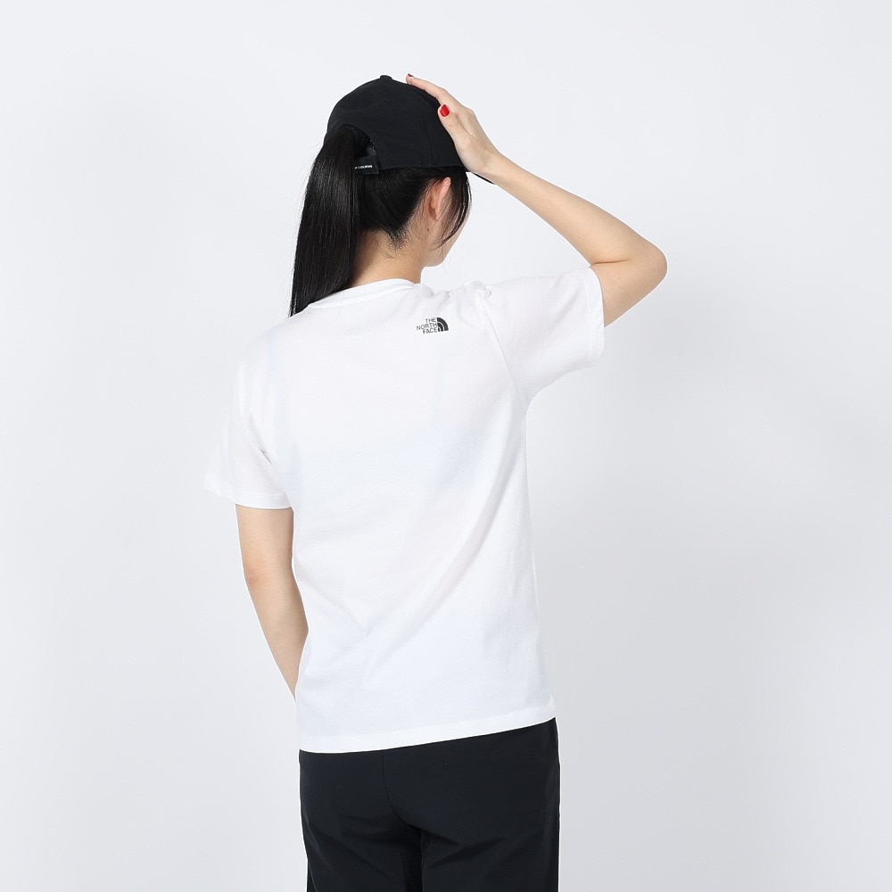 ザ・ノース・フェイス（THE NORTH FACE）（レディース）Tシャツ 半袖 SIMPLE LOGO シンプルロゴ NTW32442X 白 ホワイト