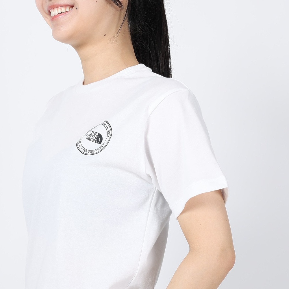 ザ・ノース・フェイス（THE NORTH FACE）（レディース）Tシャツ 半袖 SIMPLE LOGO シンプルロゴ NTW32442X 白 ホワイト