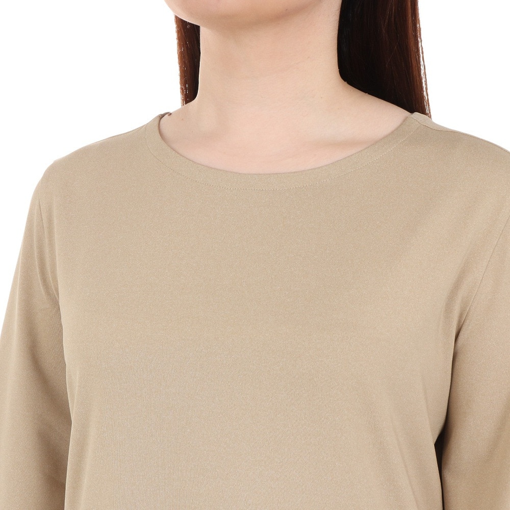 エーグル（AIGLE）（レディース）吸水速乾 ボートネック 半袖Tシャツ ZTFAT46-003 ベージュ
