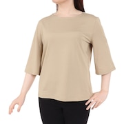 (レディース)吸水速乾 ボートネック 半袖Tシャツ ZTFAT46-003 ベージュ