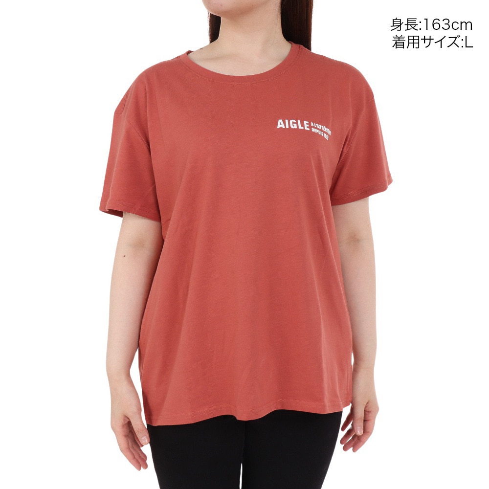 エーグル（AIGLE）（レディース）クルーネック ロゴ 半袖Tシャツ ZTFAV75-002