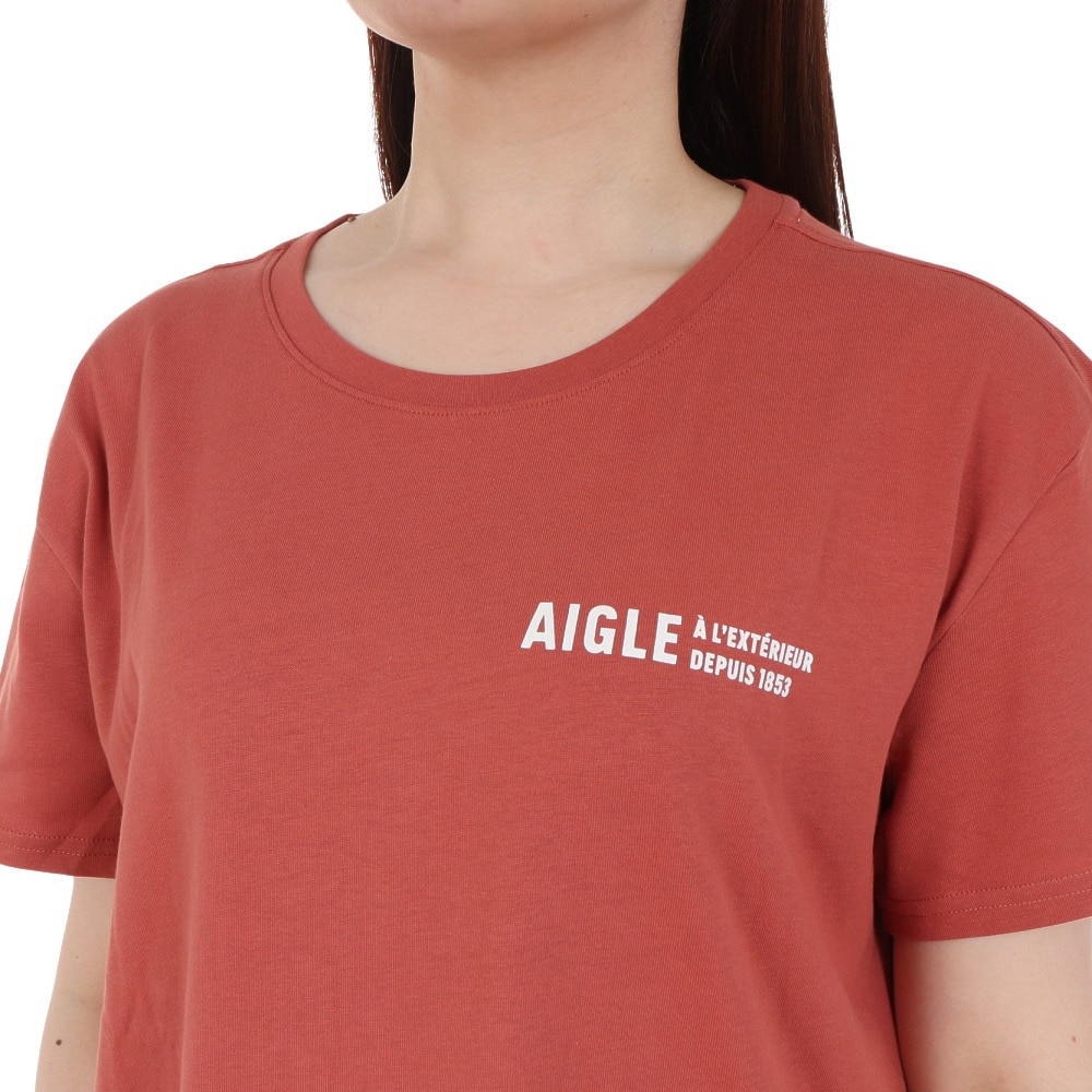 エーグル（AIGLE）（レディース）クルーネック ロゴ 半袖Tシャツ ZTFAV75-002
