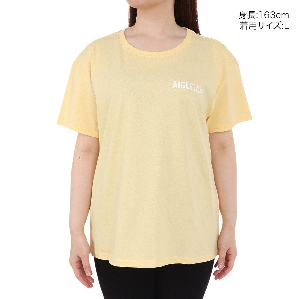 エーグル（AIGLE）（レディース）クルーネック ロゴ 半袖Tシャツ ZTFAV75-003