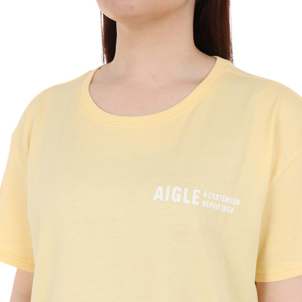 エーグル（AIGLE）（レディース）クルーネック ロゴ 半袖Tシャツ ZTFAV75-003