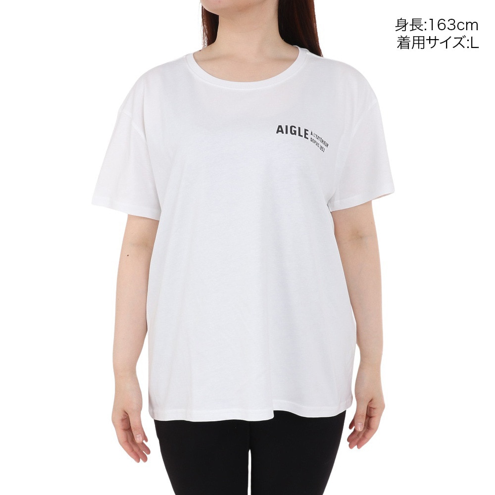 エーグル（AIGLE）（レディース）クルーネック ロゴ 半袖Tシャツ ZTFAV75-004