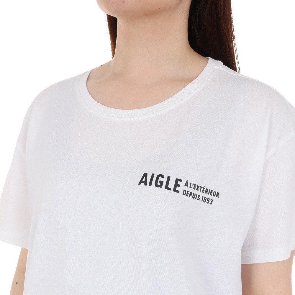 エーグル（AIGLE）（レディース）クルーネック ロゴ 半袖Tシャツ ZTFAV75-004