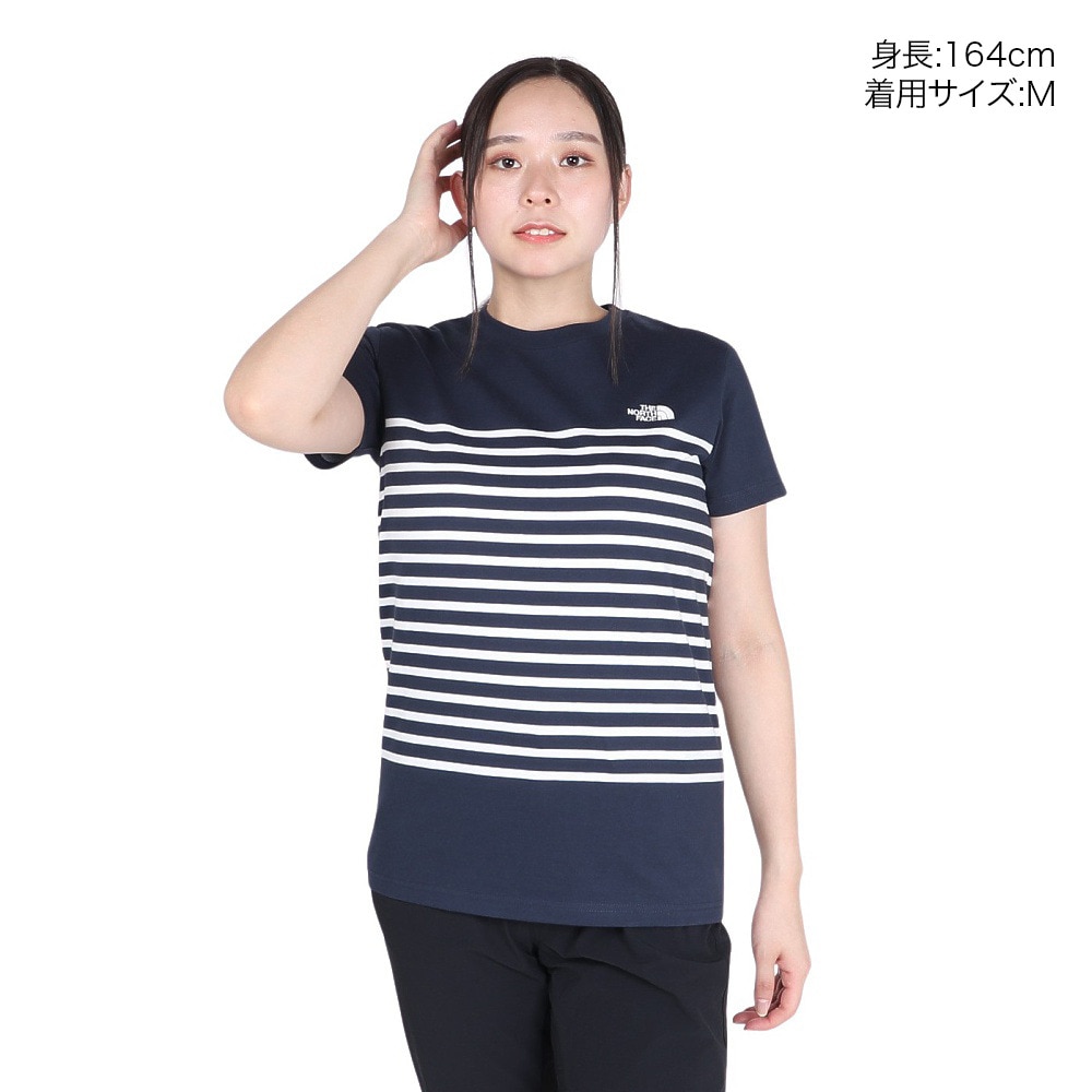 ザ・ノース・フェイス（THE NORTH FACE）（レディース）半袖Tシャツ ショートスリーブ パネルボーダーTシャツ NTW32406 UN