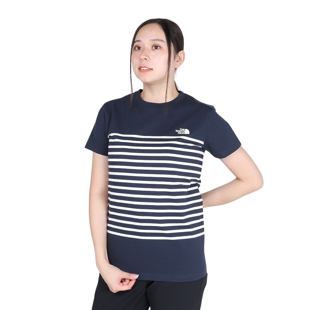 ザ・ノース・フェイス（THE NORTH FACE）（レディース）半袖Tシャツ ショートスリーブ パネルボーダーTシャツ NTW32406 UN