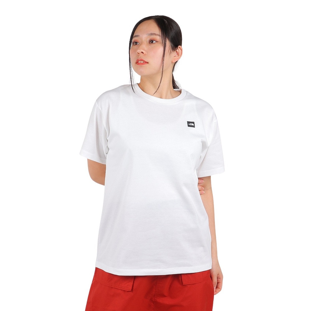 ザ・ノース・フェイス（THE NORTH FACE）（レディース）Tシャツ 半袖 SMALL BOX LG スモールボックスロゴ NTW32445 白 ホワイト