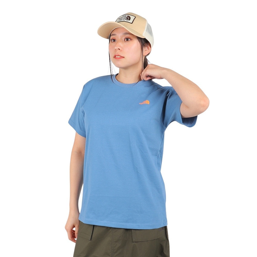 ノースフェイス（THE NORTH FACE）（レディース）Tシャツ 半袖 BANDANA SQ LG スクエアロゴ NTW32446 IS