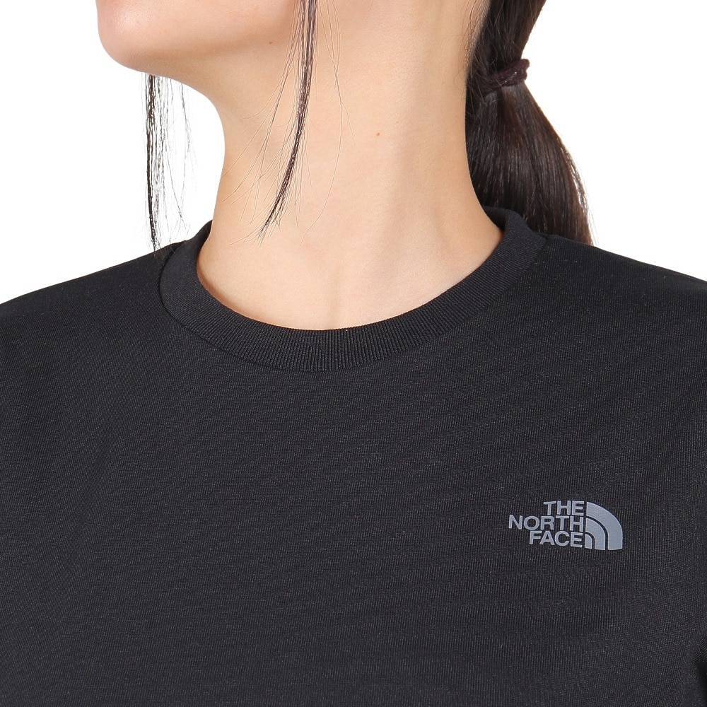 ザ・ノース・フェイス（THE NORTH FACE）（レディース）Tシャツ 半袖 BANDANA SQ LG スクエアロゴ NTW32446 黒 ブラック