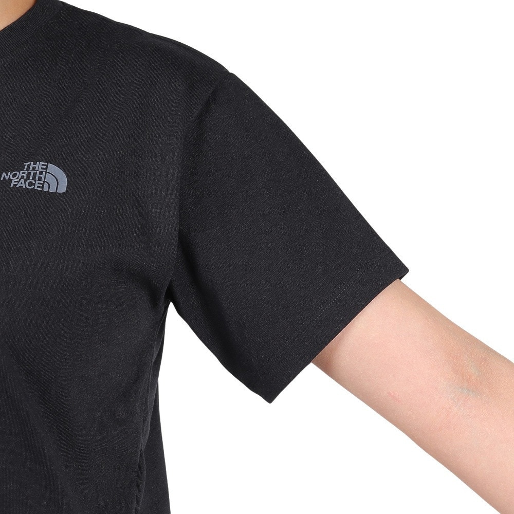 ザ・ノース・フェイス（THE NORTH FACE）（レディース）Tシャツ 半袖 BANDANA SQ LG スクエアロゴ NTW32446 黒 ブラック