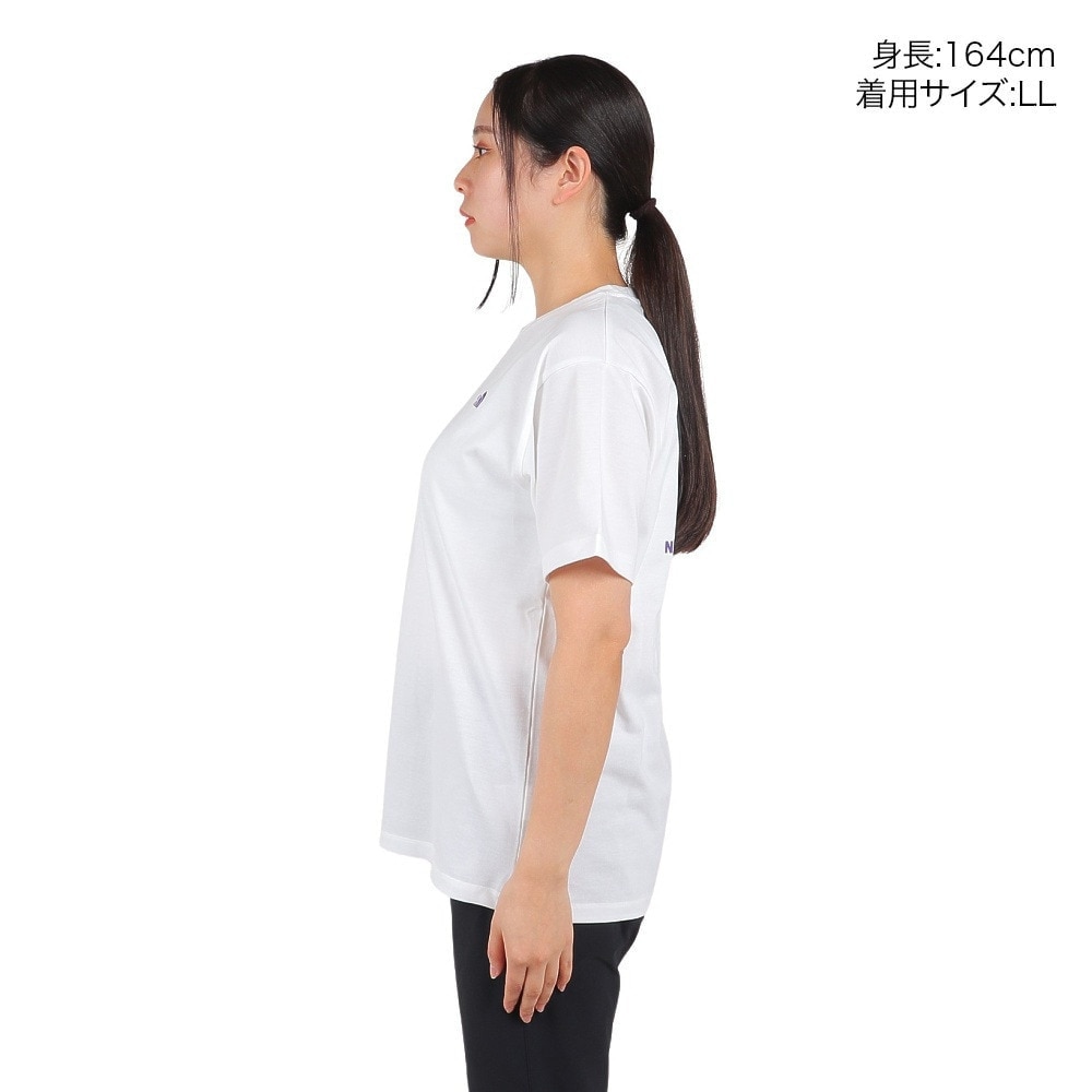 ザ・ノース・フェイス（THE NORTH FACE）（レディース）Tシャツ 半袖 BANDANA SQ LG スクエアロゴ NTW32446 白 ホワイト