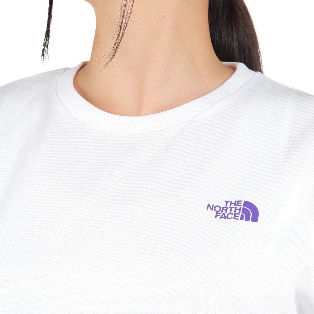 ザ・ノース・フェイス（THE NORTH FACE）（レディース）Tシャツ 半袖 BANDANA SQ LG スクエアロゴ NTW32446 白 ホワイト