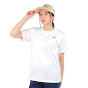 ノースフェイス（THE NORTH FACE）（レディース）Tシャツ 半袖 BACK SQ LOGO スクエアロゴ NTW32447 白 ホワイト