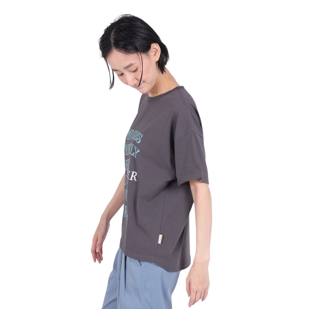 クリフメイヤー（KRIFF MAYER）（レディース）接触冷感 吸水速乾 半袖 ウェットプロテクト ユル Tシャツ ロゴ 2347880LX:17:CHARCOAL チャコール