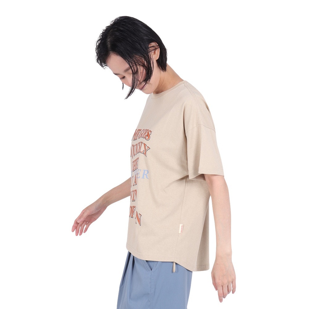 クリフメイヤー（KRIFF MAYER）（レディース）接触冷感 吸水速乾 半袖 ウェットプロテクト ユル Tシャツ ロゴ 2347880LX:20:BEIGE ベージュ